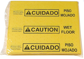 ABSORBENT PAD, RUBBERMAID, OVER-THE-SPILL, YELLOW, 17.4" X 14.9", 25/CT LARGE